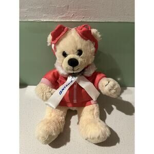 Boeing Teddy Bear Plush 7"Aviator Pink Bomber Jacket Goggles BOEING Plush Doll